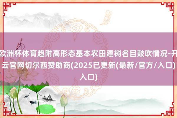 欧洲杯体育趋附高形态基本农田建树名目鼓吹情况-开云官网切尔西赞助商(2025已更新(最新/官方/入口)