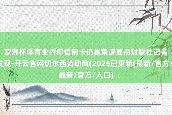 欧洲杯体育业内称信用卡仍是角逐要点　　财联社记者统计发现-开云官网切尔西赞助商(2025已更新(最新/官方/入口)