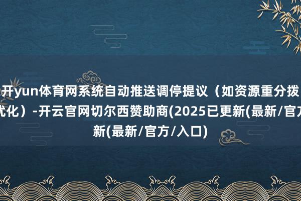 开yun体育网系统自动推送调停提议（如资源重分拨或历程优化）-开云官网切尔西赞助商(2025已更新(最新/官方/入口)
