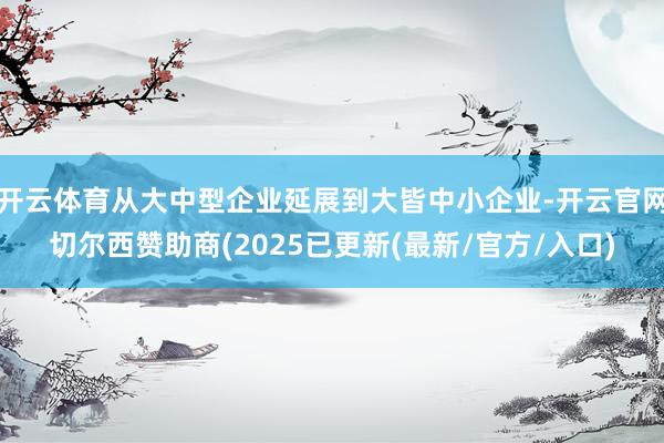 开云体育从大中型企业延展到大皆中小企业-开云官网切尔西赞助商(2025已更新(最新/官方/入口)