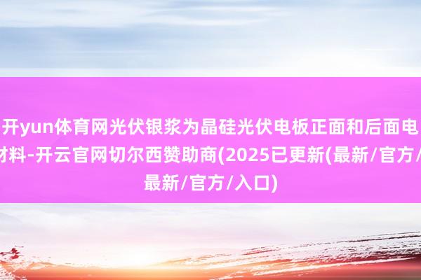 开yun体育网光伏银浆为晶硅光伏电板正面和后面电极的材料-开云官网切尔西赞助商(2025已更新(最新/官方/入口)