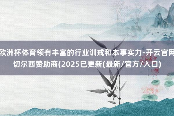 欧洲杯体育领有丰富的行业训戒和本事实力-开云官网切尔西赞助商(2025已更新(最新/官方/入口)