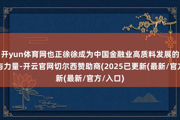 开yun体育网也正徐徐成为中国金融业高质料发展的紧要参与力量-开云官网切尔西赞助商(2025已更新(最新/官方/入口)