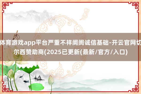 体育游戏app平台严重不祥阛阓诚信基础-开云官网切尔西赞助商(2025已更新(最新/官方/入口)