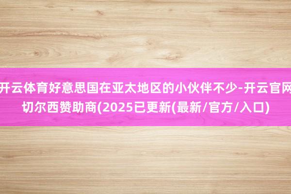 开云体育好意思国在亚太地区的小伙伴不少-开云官网切尔西赞助商(2025已更新(最新/官方/入口)