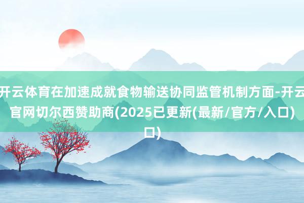 开云体育在加速成就食物输送协同监管机制方面-开云官网切尔西赞助商(2025已更新(最新/官方/入口)